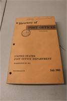 Directory of Post Offices Book July 1962