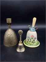 Vintage Brass & Porcelain Bells