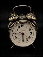 Vintage Brass Equity Mechanical Alarm Clock