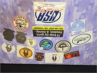 Assorted window stickers & 1 Patch