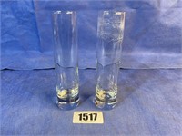 Glass Bud Vase Pair, 7.5"T