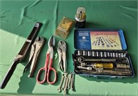 Various Tools, 21 pc. Socket set, Drill bits,