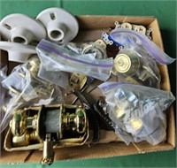 Various door knobs, locks, wall outlets