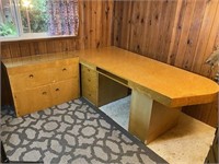 Birds Eye Maple Office Desk w/Return,