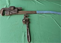 36"  pipe wrench & 12" pipe wrench