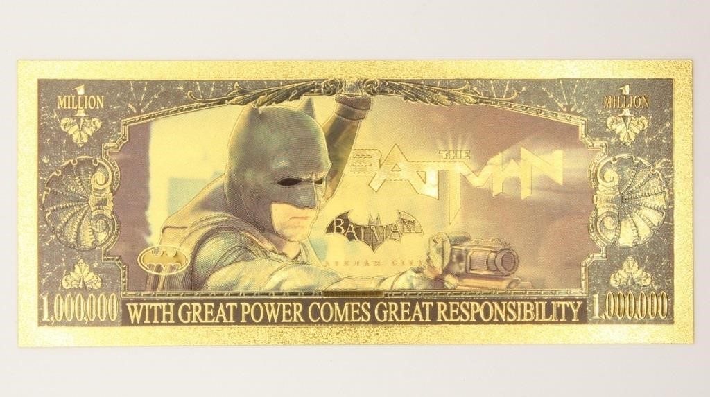 1000000 Arkham City The Batman 24k Gold Foil Bill