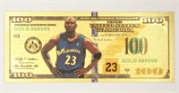 100 Usd Michael Jordan 24k Gold Foil Bill