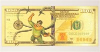 100 Usd Doc Oc 24k Gold Foil Bill