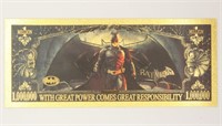 1000000 Arkham City The Batman 24k Gold Foil Bill