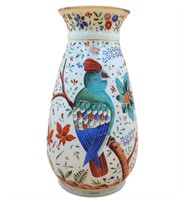 1850's J.F Roberts Hand Painted Enamel Vase Decora