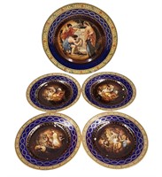 Set Of 5 Royal Vienna Style Cabinet Plates