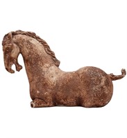A Vintage Terra Cotta Style Horse Sculpture , Disp