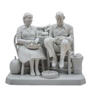 Signed Norman Rockwell Parian Sculpture