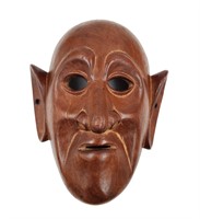 A Vintage Carved Wooden Mask / Japanese Wood Noh M