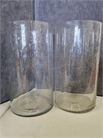 Pair of Bubble Glass Vases