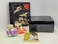 Oriental Lacquered Music Box Lot