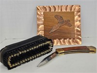 Brass/Wood Pocket Knife Lot