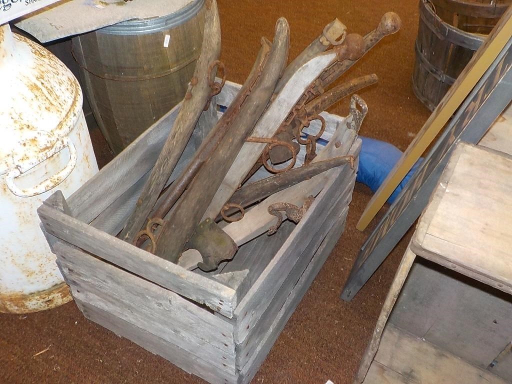 Wooden Crate w/ Harness Items