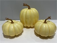 3- plastic foam decorative pumpkins - tall