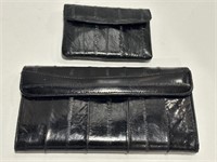 Eel-skin wallet and change purse