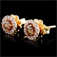 0.63ctw Fancy Diamond Earrings in 14K Gold