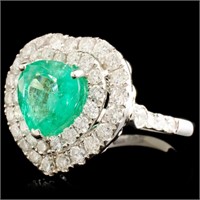 2.23ct Emerald & 1.79ctw Diamond Ring in 18K Gold