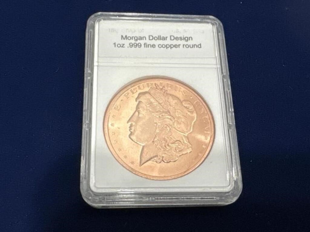 Morgan dollar design 1 ounce .999 fine copper