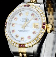 Diamond 1.00ct Rolex Ladies DateJust Watch YG/SS