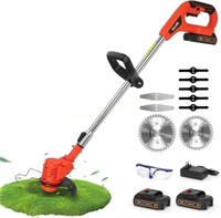 24V Cordless Weed Wacker with 2 Batteries  Red