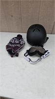 Large Anon helmet goggles and hat