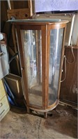Curved glass curio cabinet 26"×15"×56"