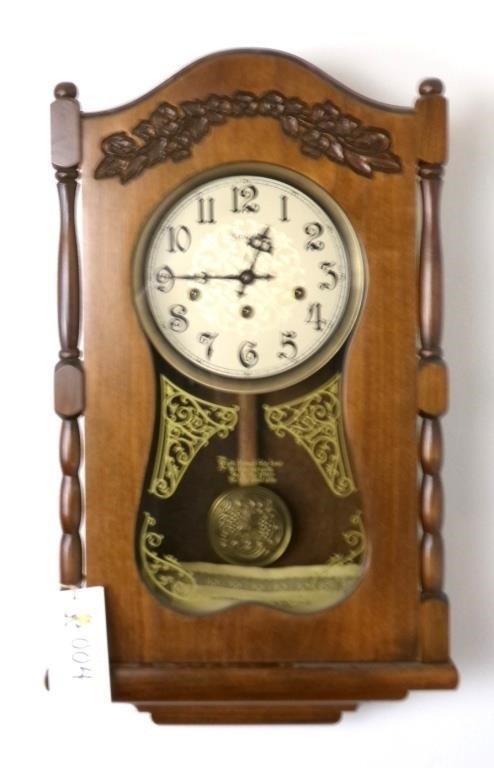 Ansonia Wall Clock, walnut case, key wind