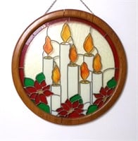 Stained Glass Window Hanger, leaded Christmas