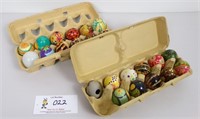 Artist Painted Easter Eggs, and 1 glass nesting