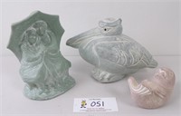 3Pc Isabel Bloom Pottery Sculptures, Exc cond,