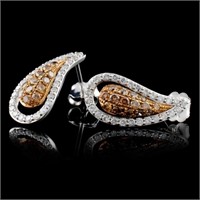 Fancy Color Diamond Earrings, 1.09ctw, 14K WG