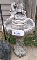 Cast Stone Bird Bath w/ornament