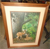 RAY HARM FAWN PRINT 29X36 / SIGNED