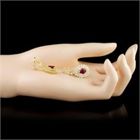 18K Gold Ruby 2.02ct and Diamond Earrings 2.76ct