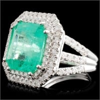 9.68ct Emerald and 3.78ctw Diam Ring in 18K Gold