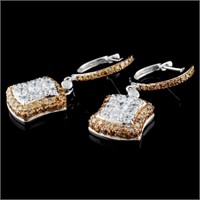 1.70ctw Fancy Color Diamond Earring - 14K WG