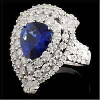 18K Gold Ring with 3.65ct Sapphire & 1.82ct Diam