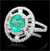 1.55ct Emerald & 0.75ct Diamond 14K Gold Ring