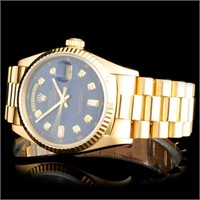Men's Diamond Rolex 18K YG Day-Date Watch