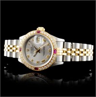 Diamond Ladies Watch: Rolex DateJust 18K/SS 1.00ct