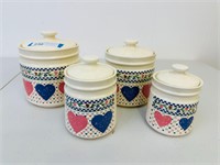 Vintage Country Heart Canister Set