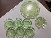 Green Glassware Depression Style