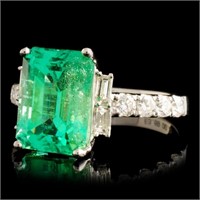 18K Gold Ring with 3.69ct Emerald & 0.61ctw Diam