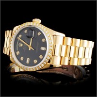 36MM Rolex Day-Date Watch in 18K YG Diamond