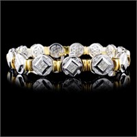 18K Bracelet with 3.81ctw Two Tone Diamonds